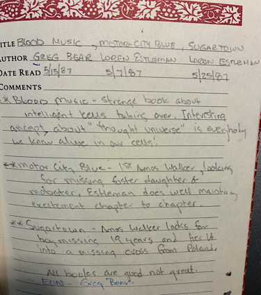 First Page of my reading journals (1987-2004)