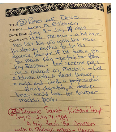 Book Lovers Journal Page - Rose are Dead